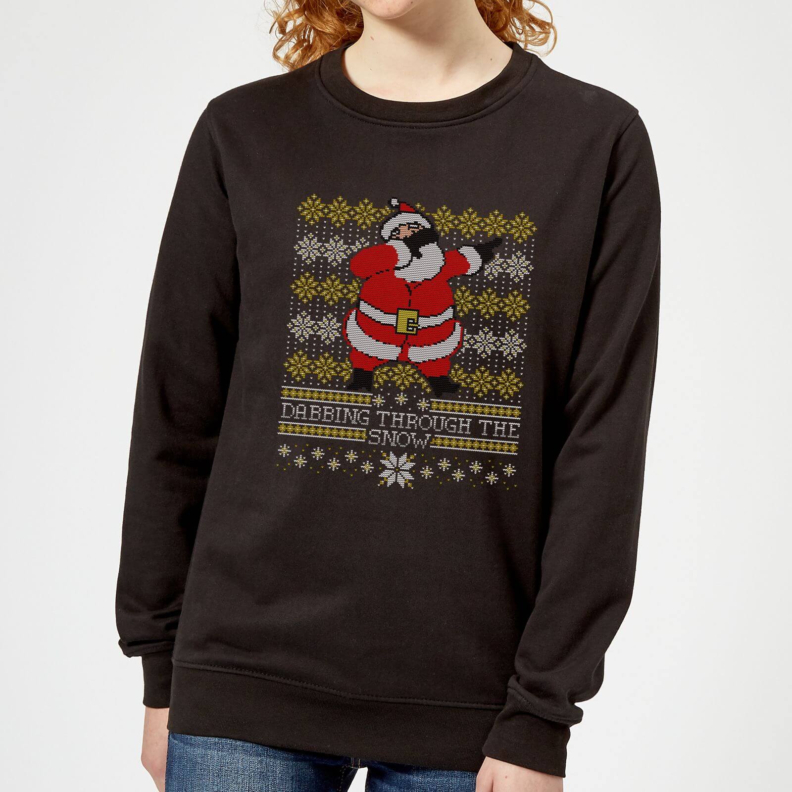 Dabbing through the snow Fair Isle Women's Sweatshirt - Black - XS - Black