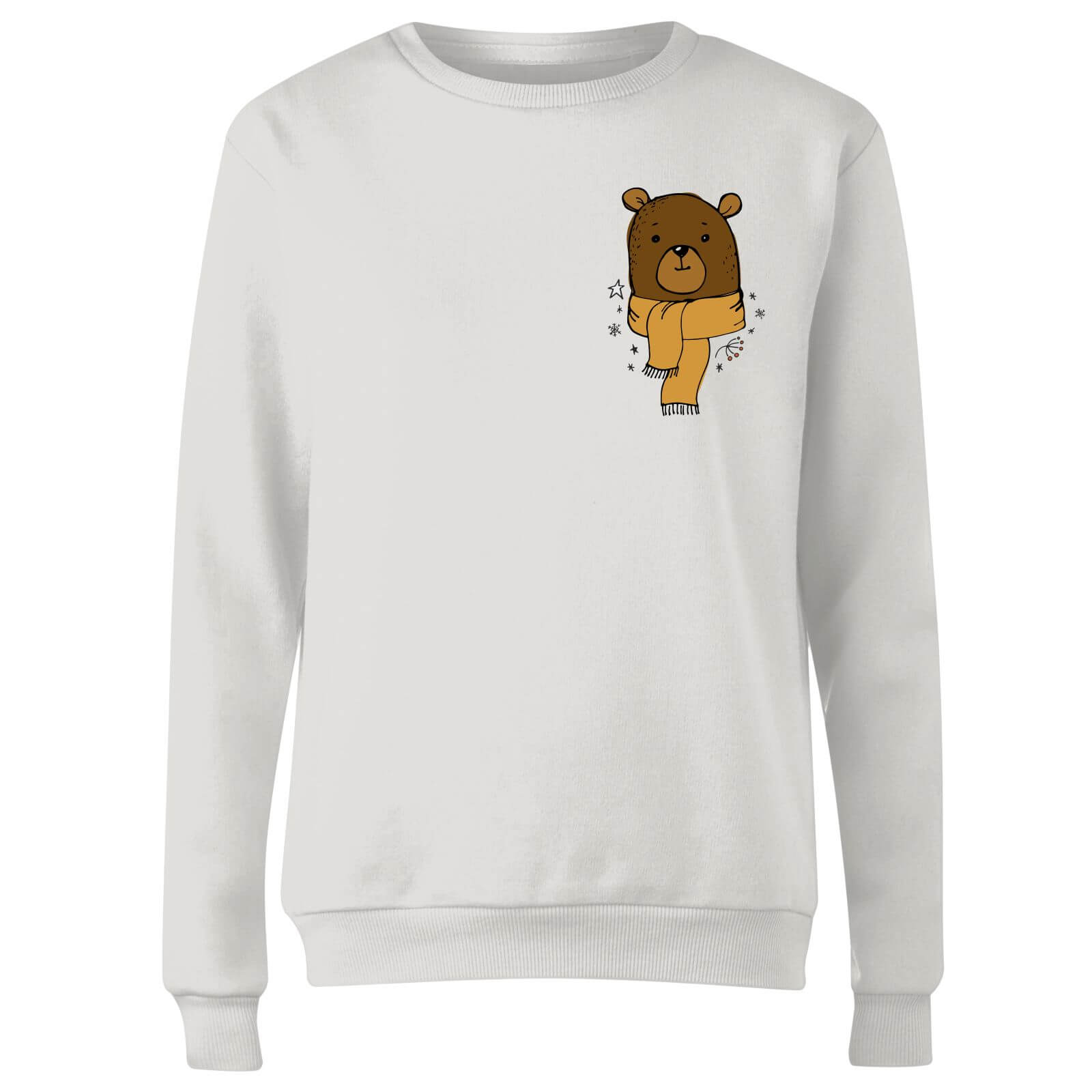 Christmas Bear Pocket Women's Sweatshirt - White - S - White