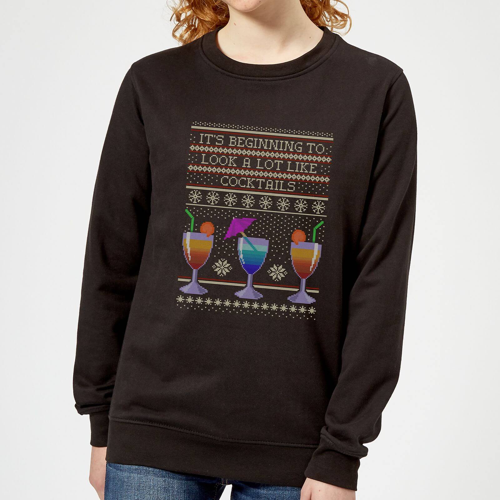 Its Beginning To Look A Lot Like Cocktails Women's Sweatshirt - Black - XS