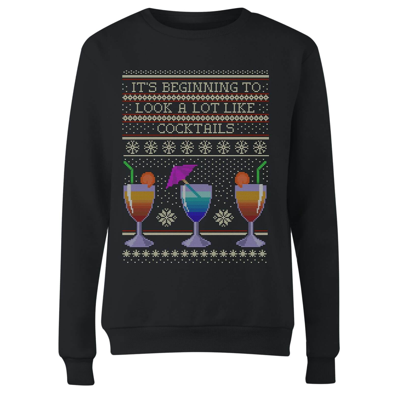 Its Beginning To Look A Lot Like Cocktails Women's Sweatshirt - Black - S