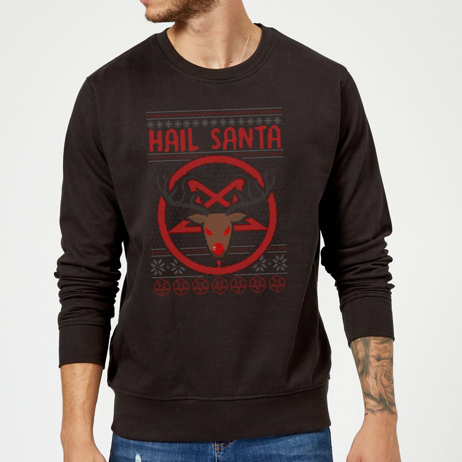 Hail Santa Sweatshirt - Black - 5XL