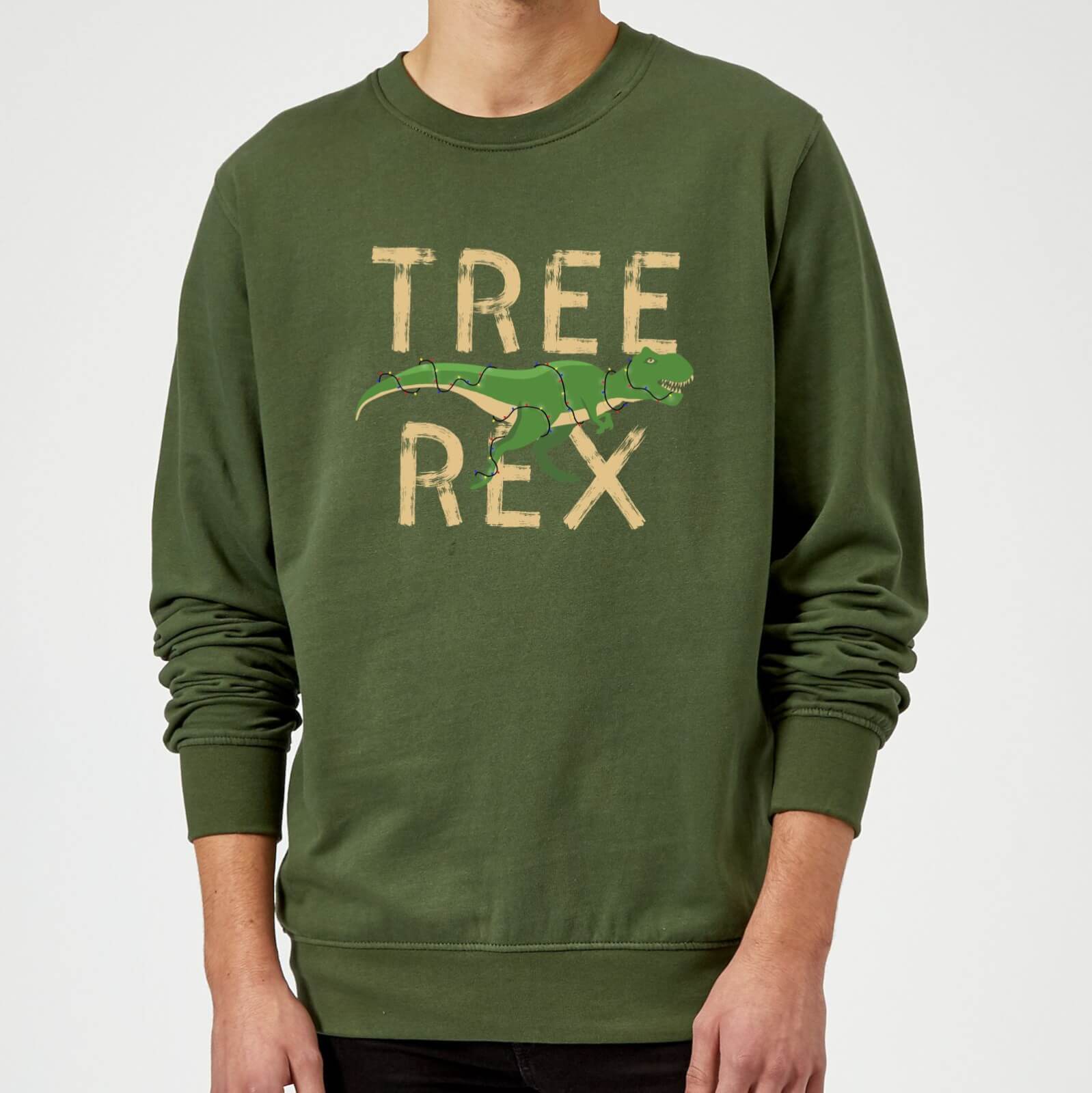 Tree Rex Sweatshirt - Forest Green - M - Red