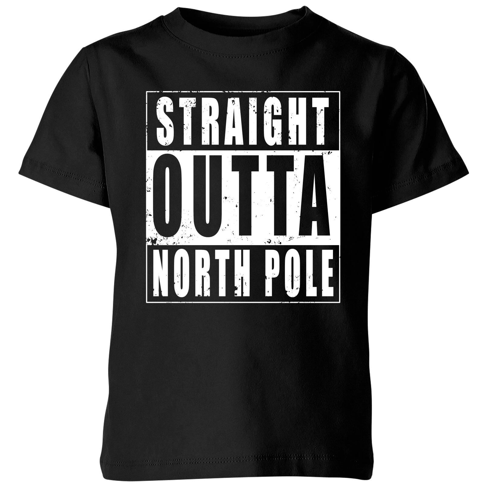 Straight Outta North Pole Kids' T-Shirt - Black - 5-6 Years - Black