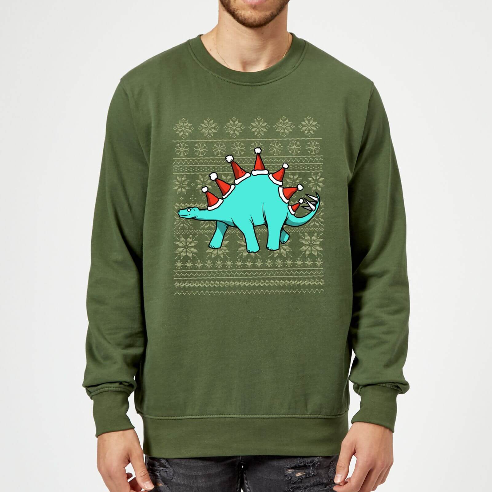 Stegosantahats Sweatshirt - Forest Green - XL