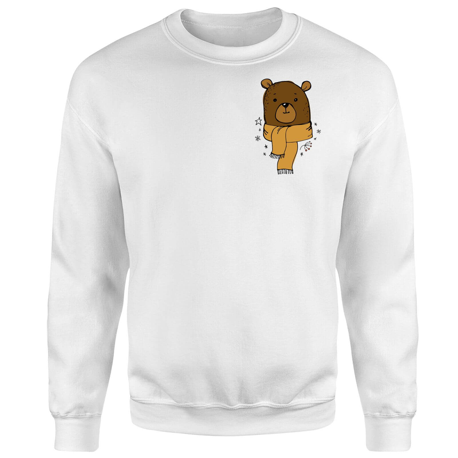 Christmas Bear Pocket Sweatshirt - White - S