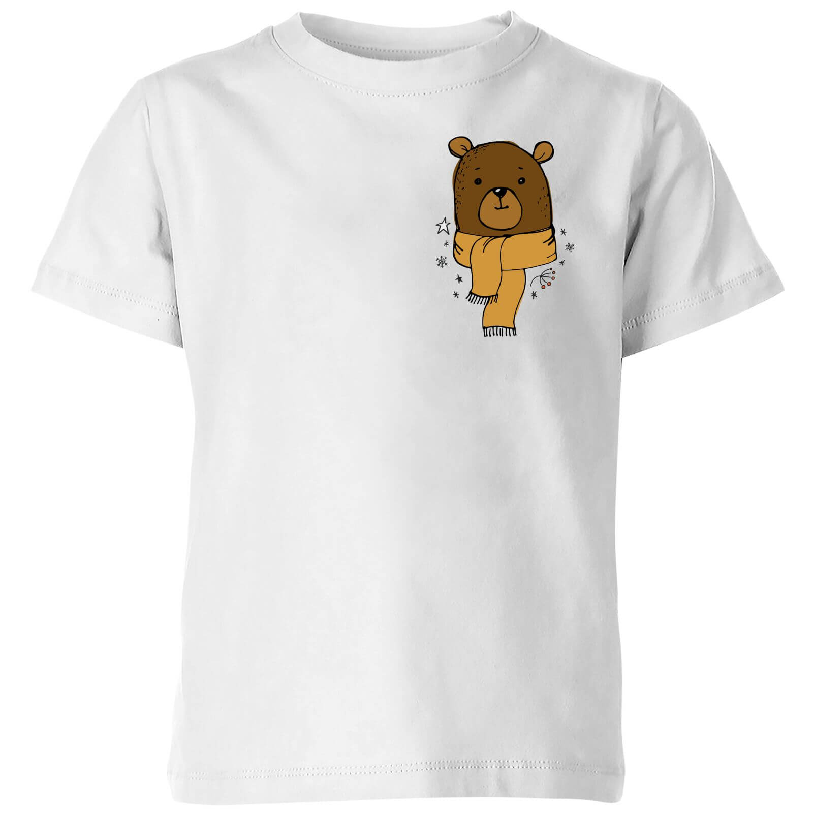 Christmas Bear Pocket Kids' T-Shirt - White - 3-4 Years - White
