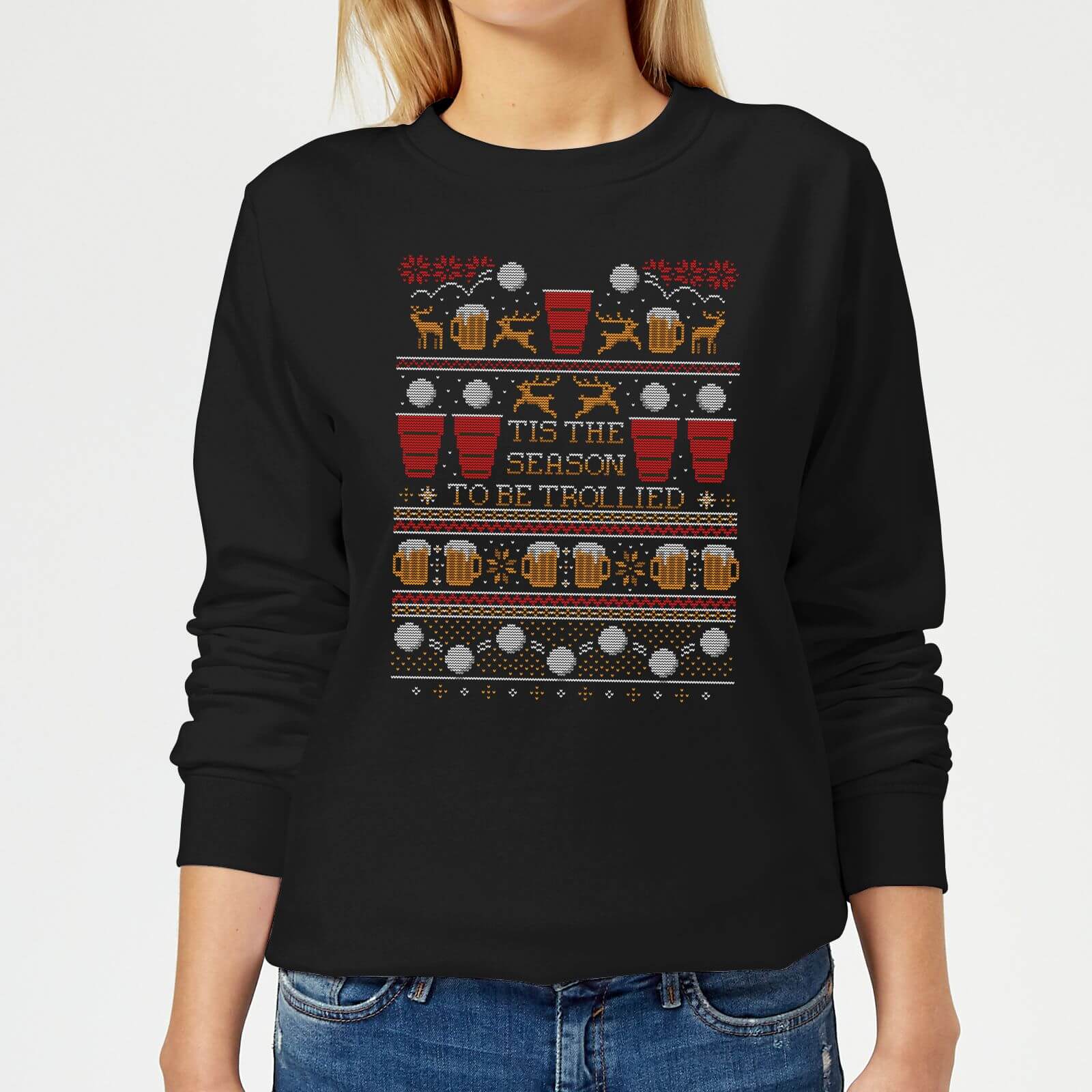 Tis The Season To Be Trollied Women's Sweatshirt - Black - XS