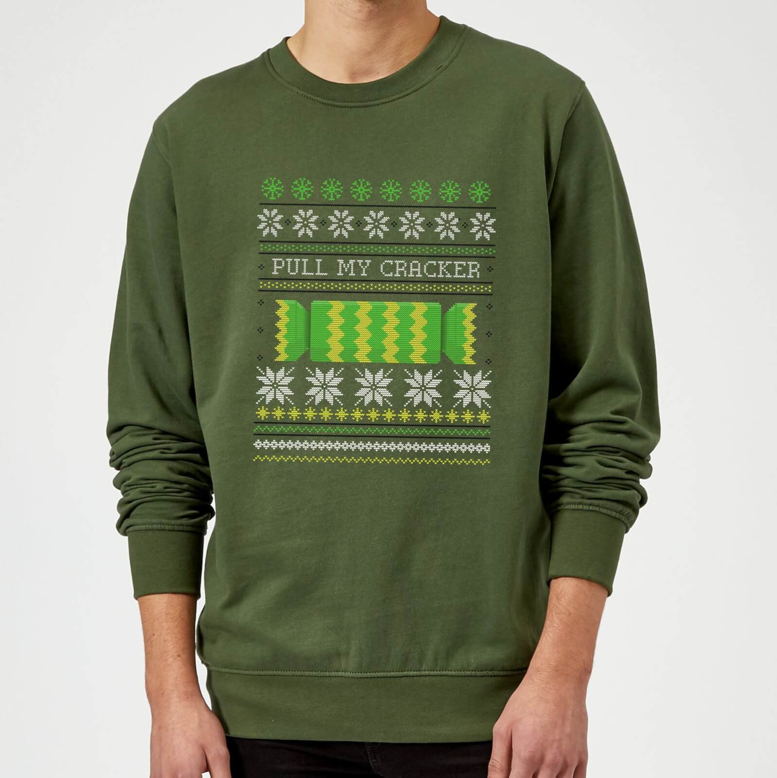 Pull My Cracker Sweatshirt - Forest Green - M