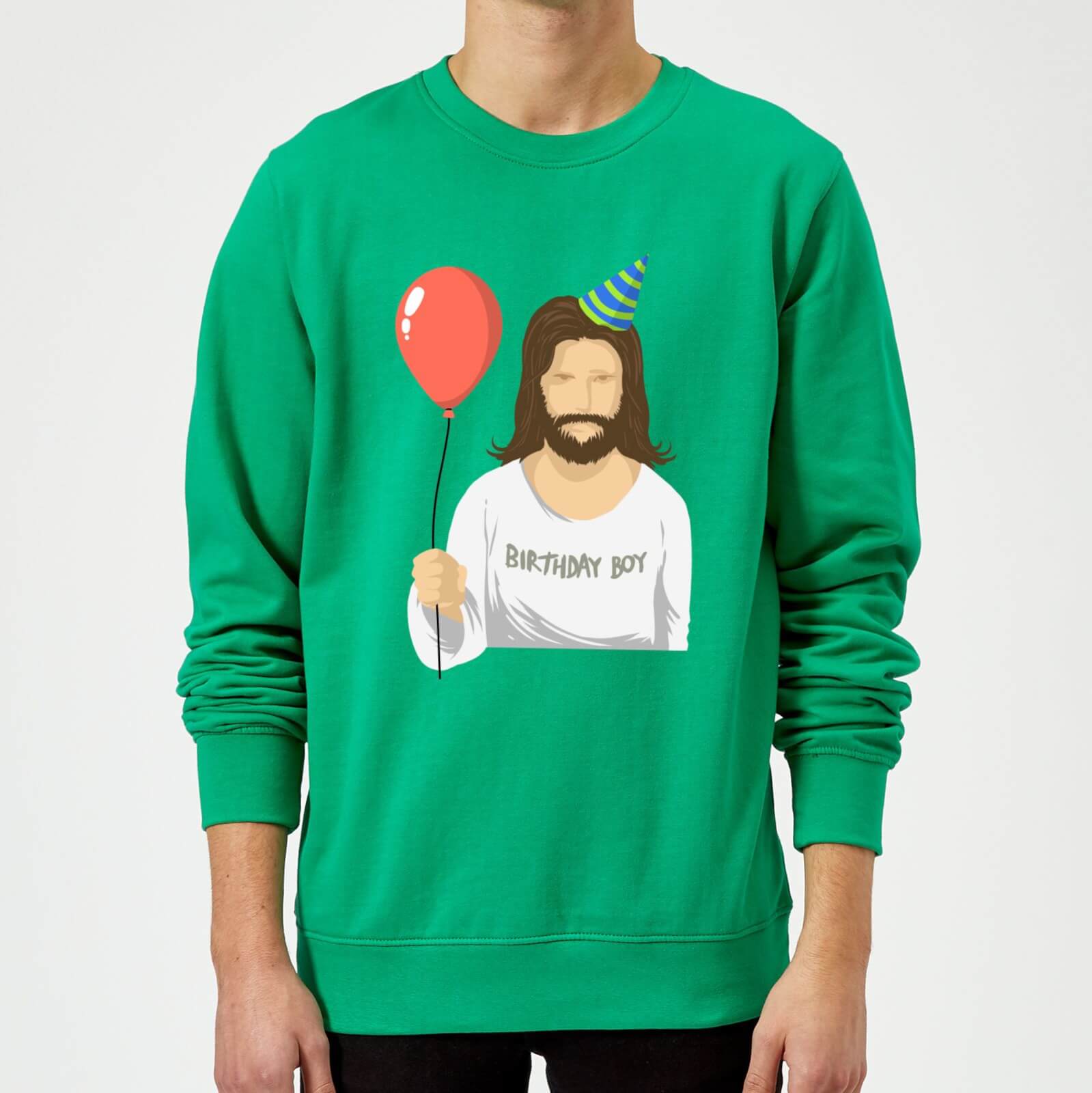 Pull de Noël Homme Birthday Boy - Vert - L - Kelly Green