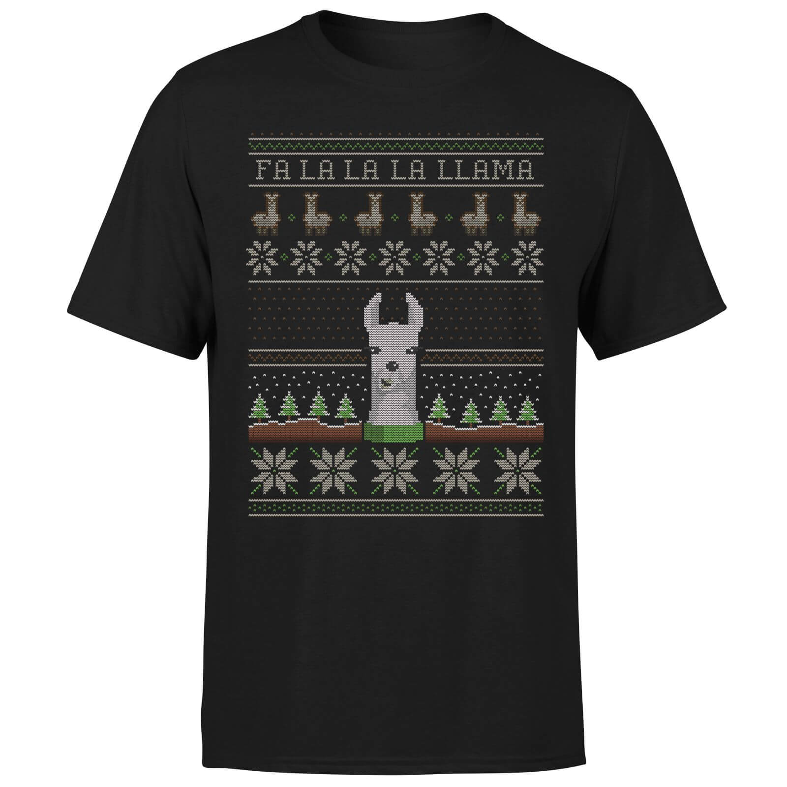 Fa La La La Llama T-Shirt - Black - XS