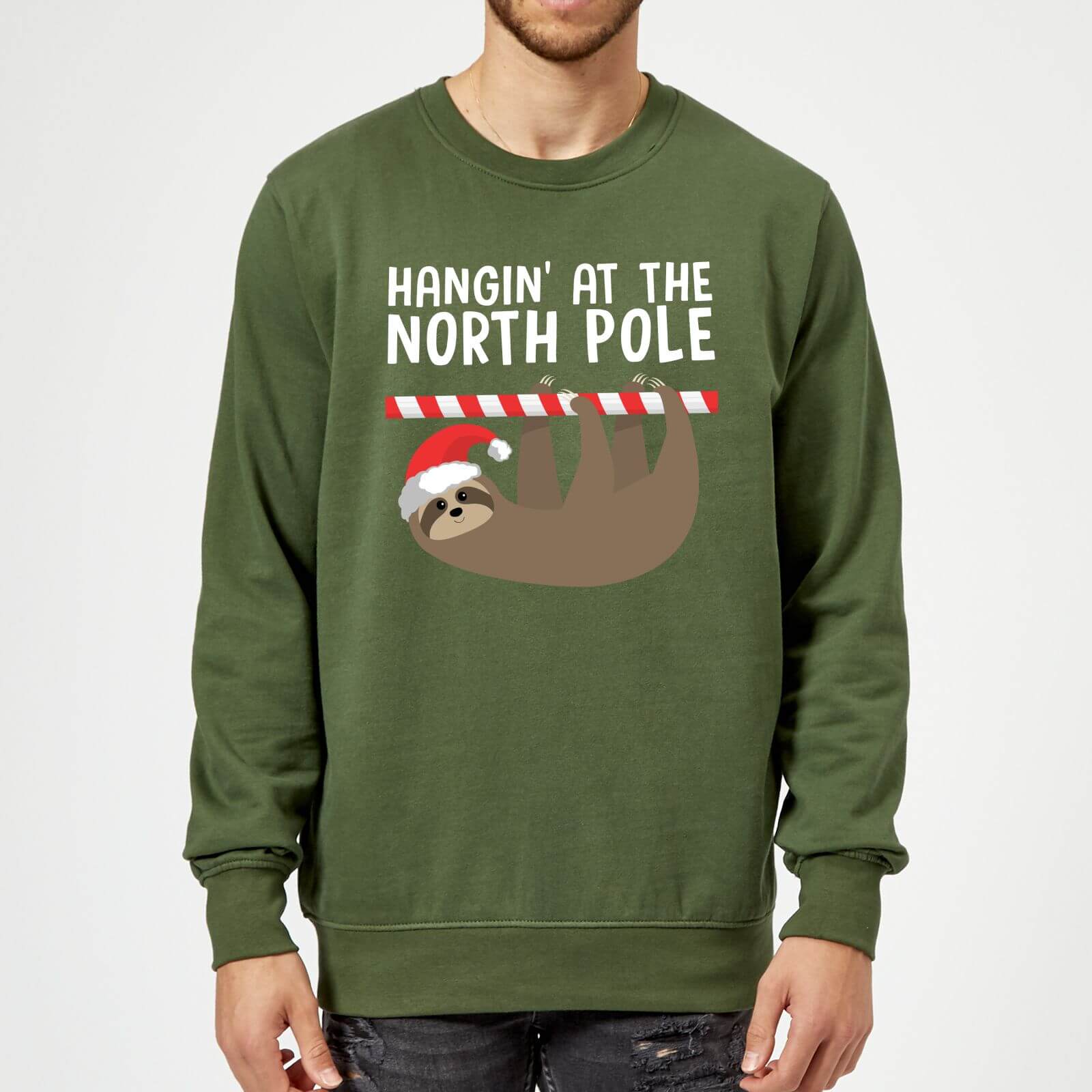 Hangin' At The North Pole Sweatshirt - Forest Green - M