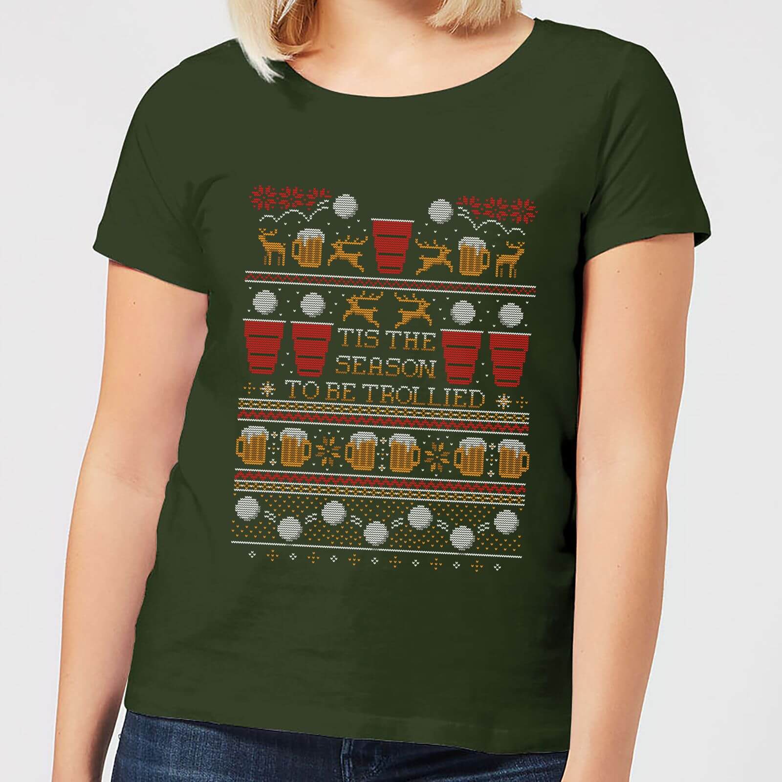 Tis The Season To Be Trollied Women's T-Shirt - Forest Green - M - Forest Green