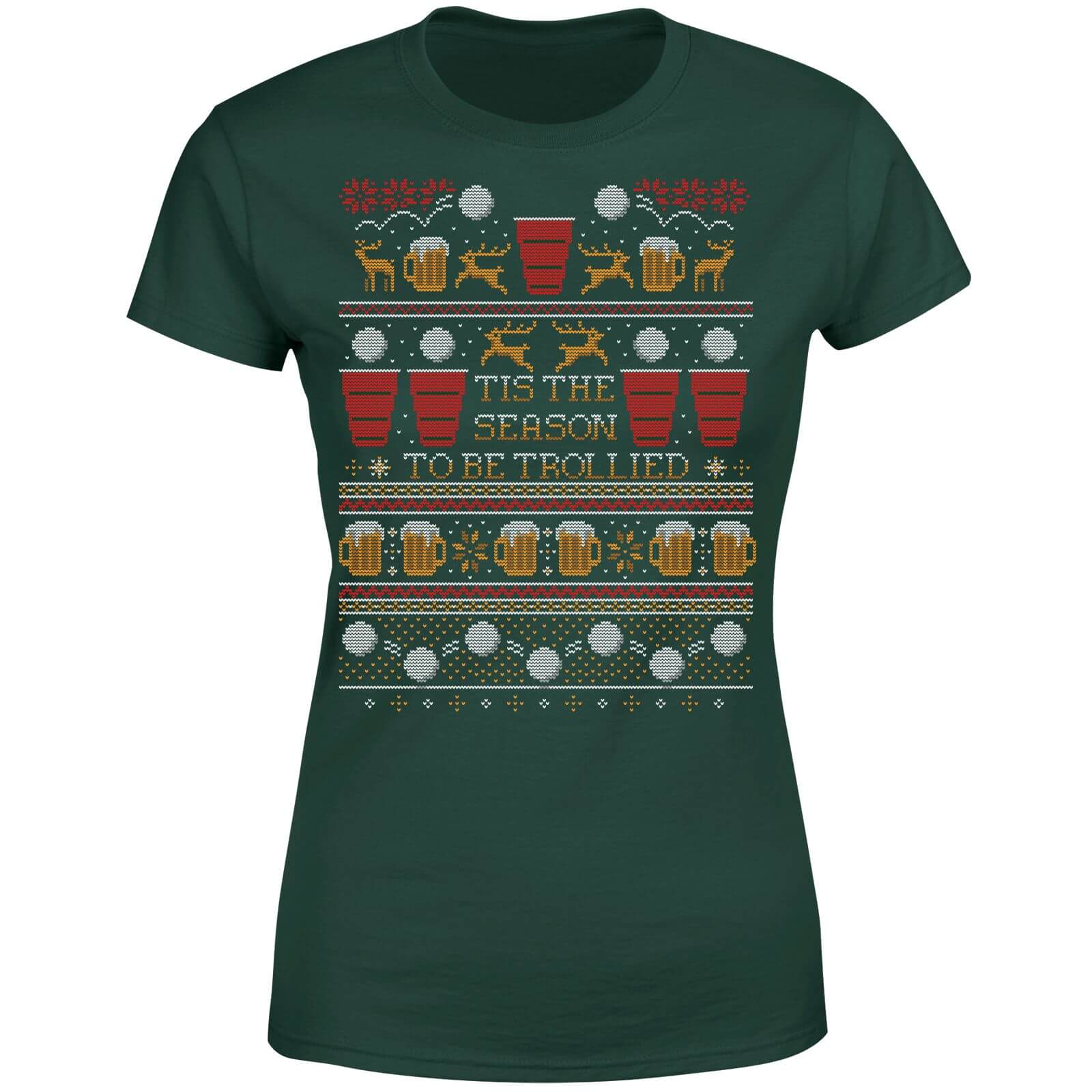 Tis The Season To Be Trollied Women's T-Shirt - Forest Green - S - Forest Green