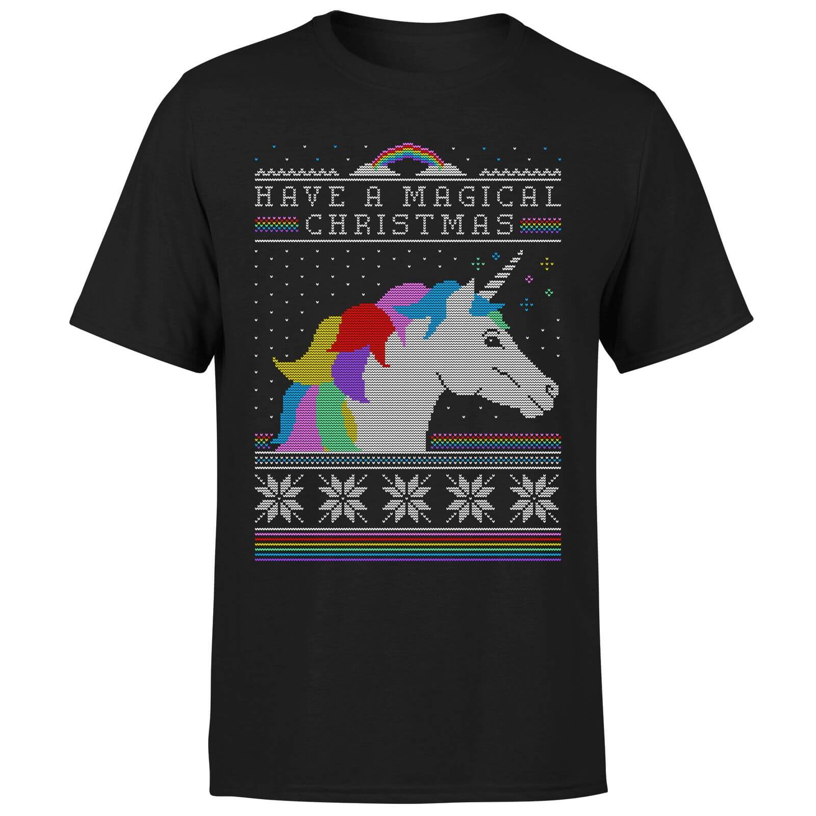 Have a magical Christmas Fair isle T-Shirt - Black - S