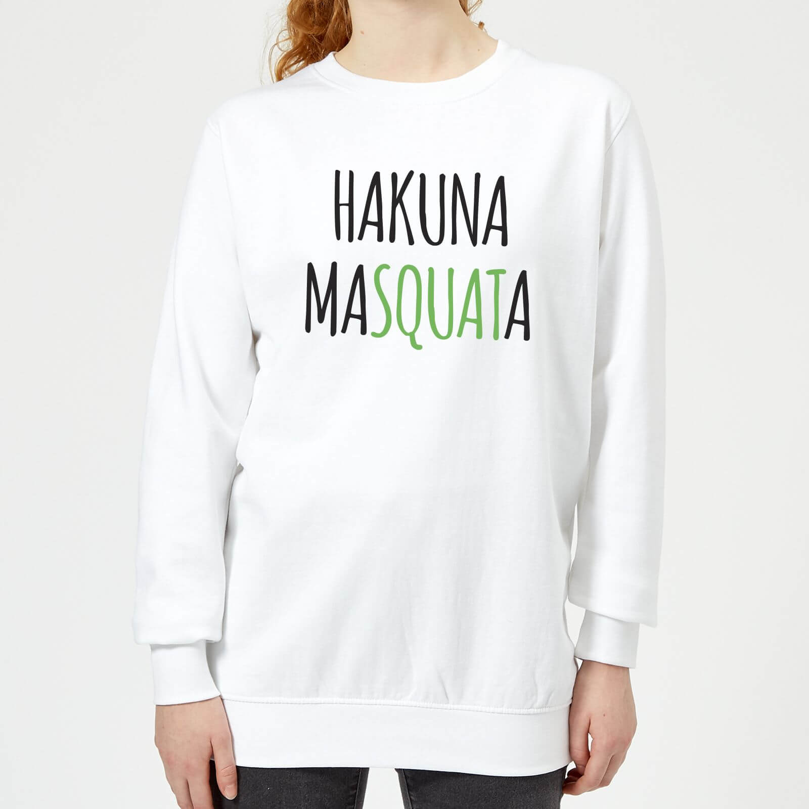 Hakuna MaSquata Women's Sweatshirt - White - XS - White