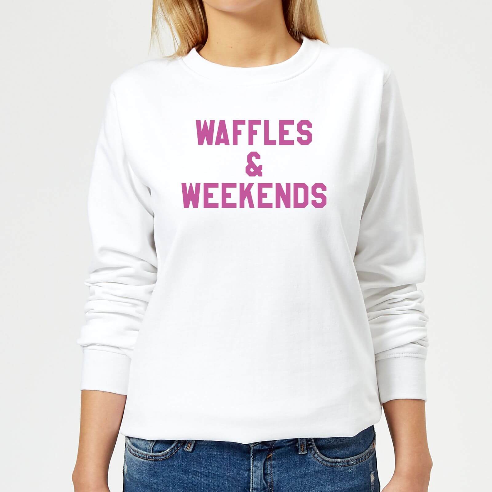 Waffles and Weekends Women's Sweatshirt - White - XS - White