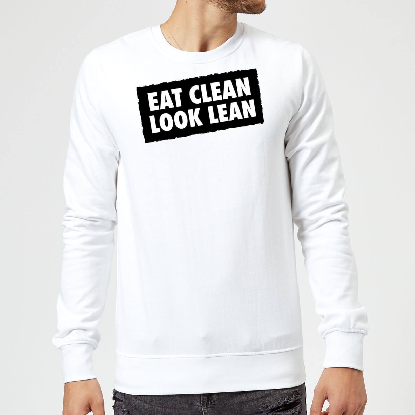 Eat Clean Look Lean Sweatshirt - White - S - White
