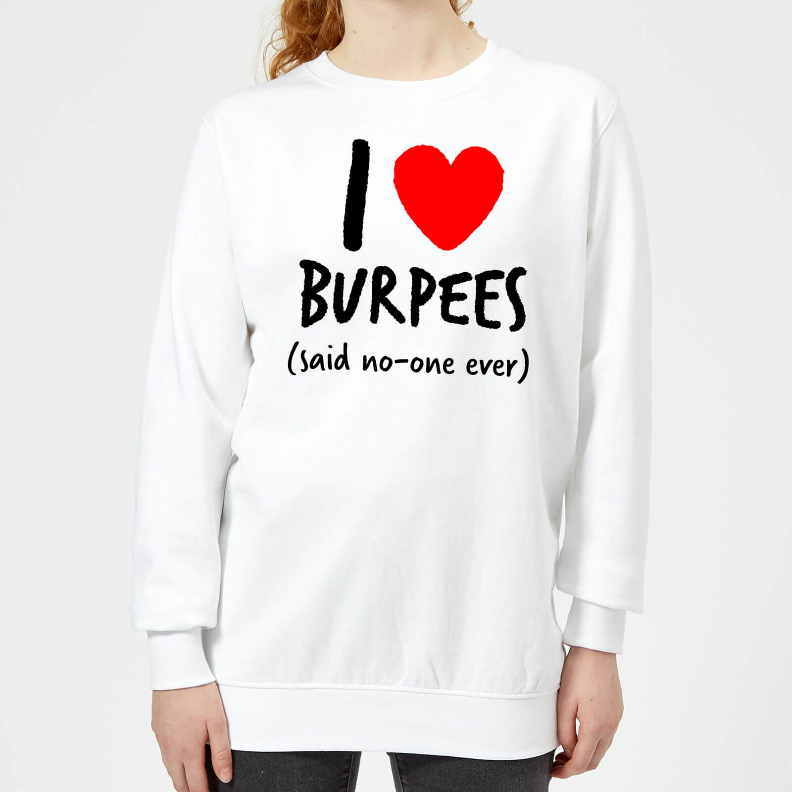 Fitness Range - I love burpees women's sweatshirt - white - m - white
