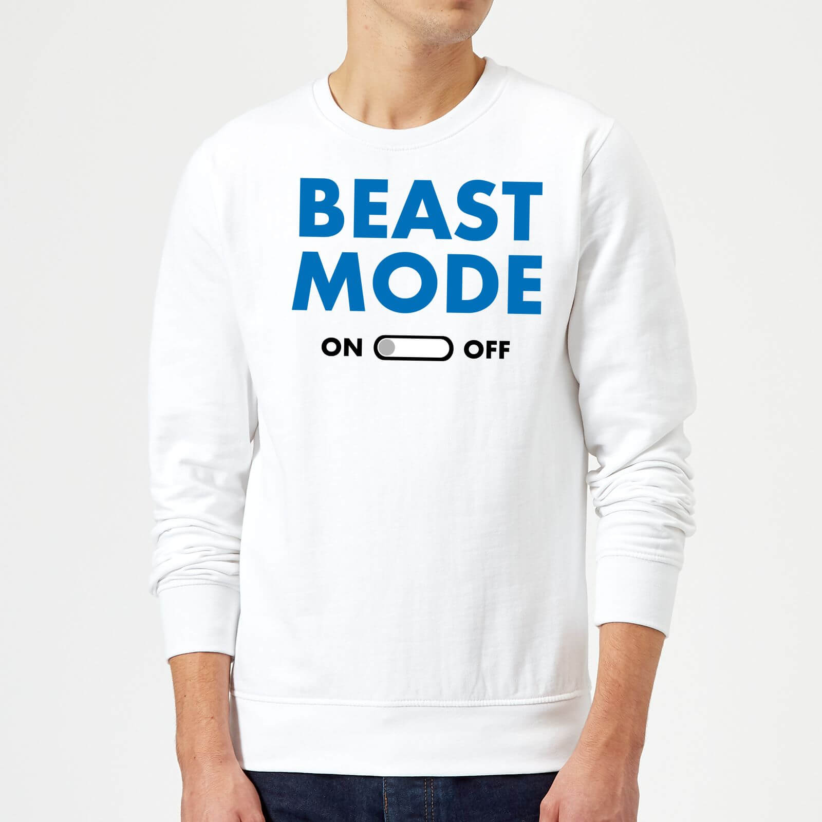 Beast Mode On Sweatshirt - White - S - White