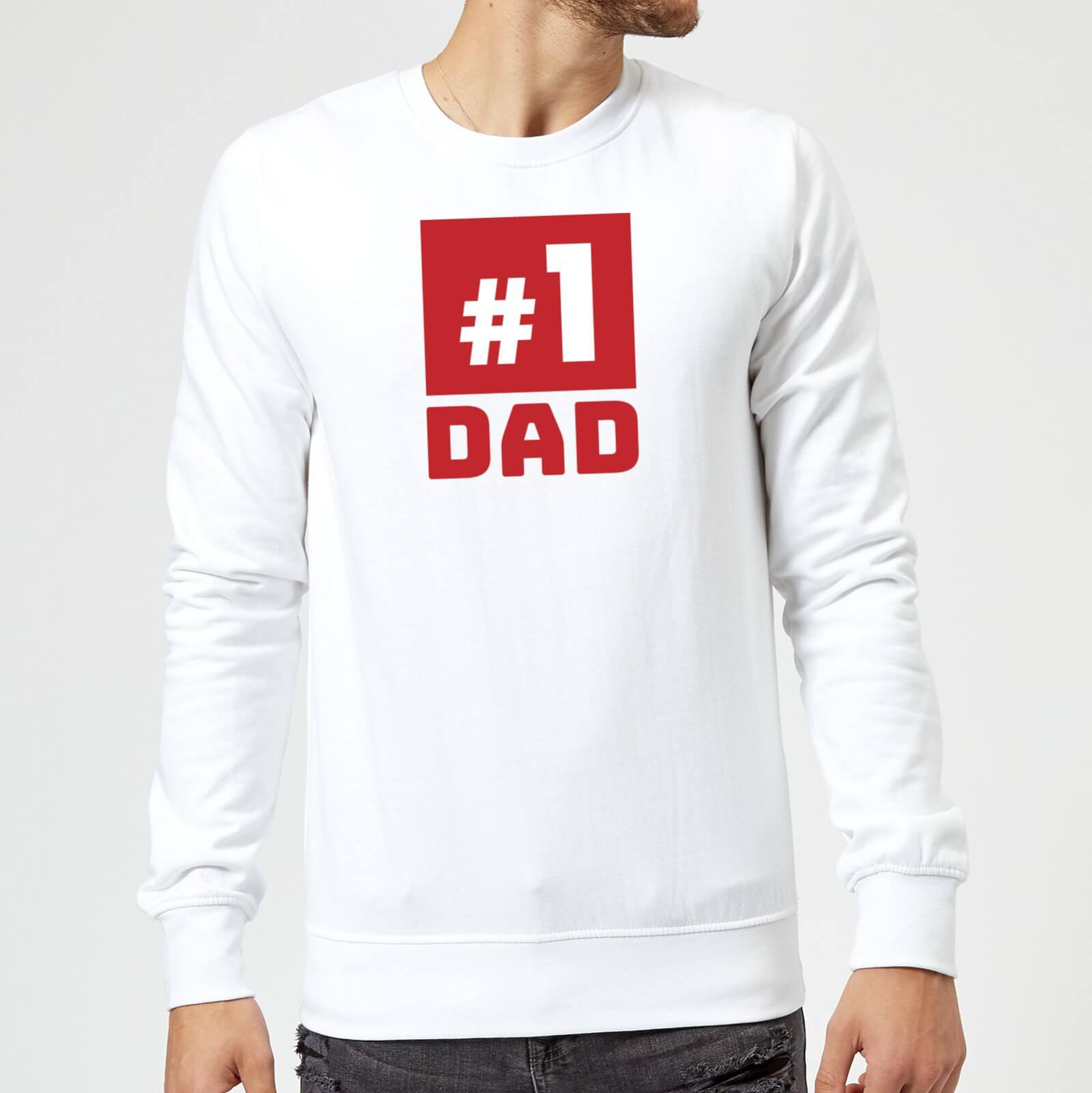 Number 1 Dad Sweatshirt - White - S - White