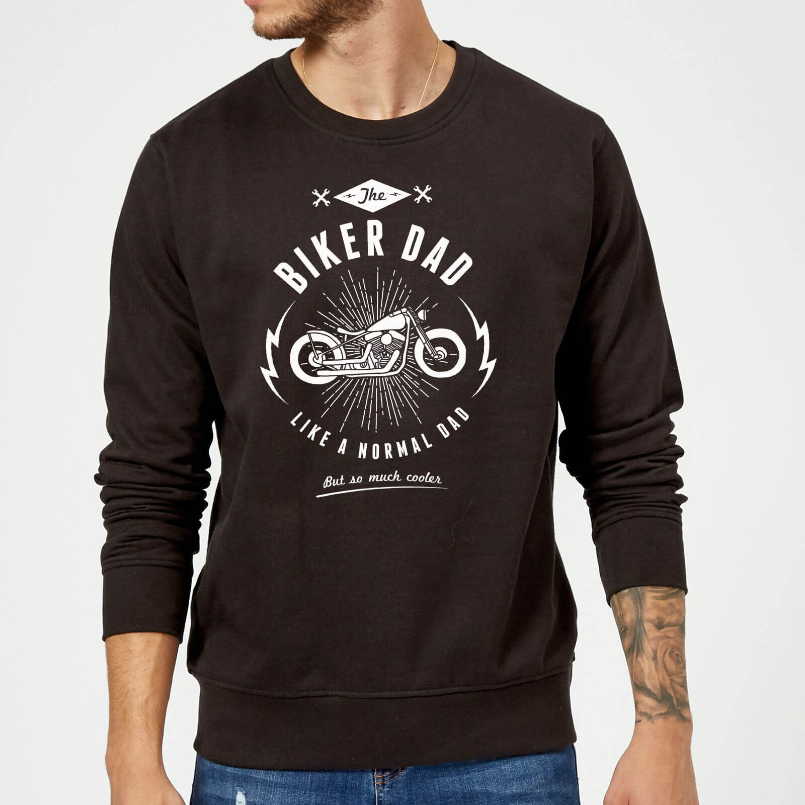 Biker Dad Sweatshirt - Black - 5XL - Black