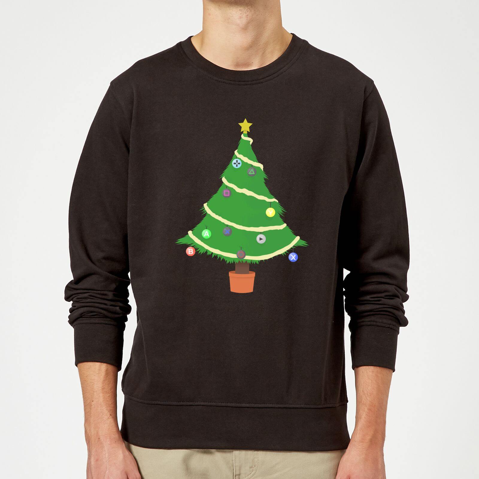 Buttons Tree Sweatshirt - Black - 5XL - Black
