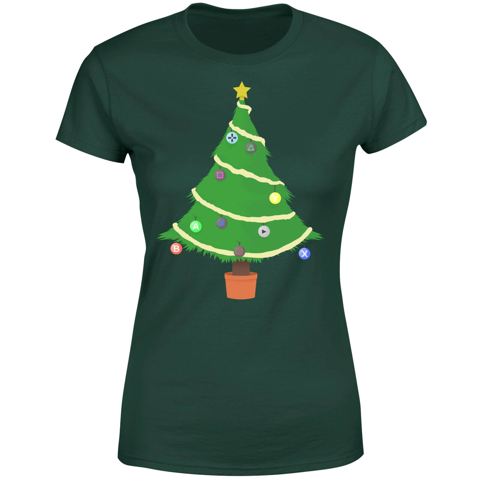 Buttons Tree Women's T-Shirt - Forest Green - S - Forest Green
