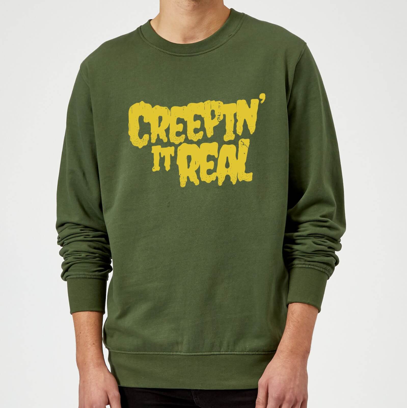 Creepin it Real Sweatshirt - Forest Green - M - Red