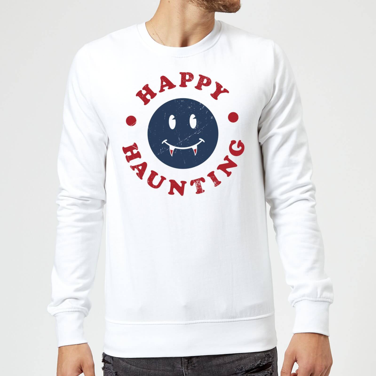 Happy Haunting Fang Sweatshirt - White - S - White