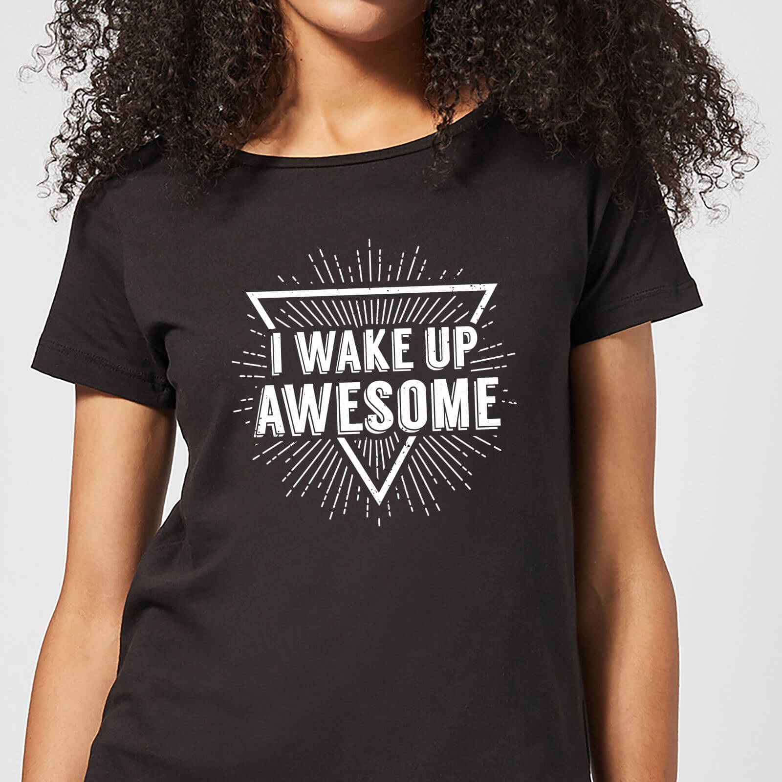 By Iwoot I wake up awesome women's t-shirt - black - 5xl - black