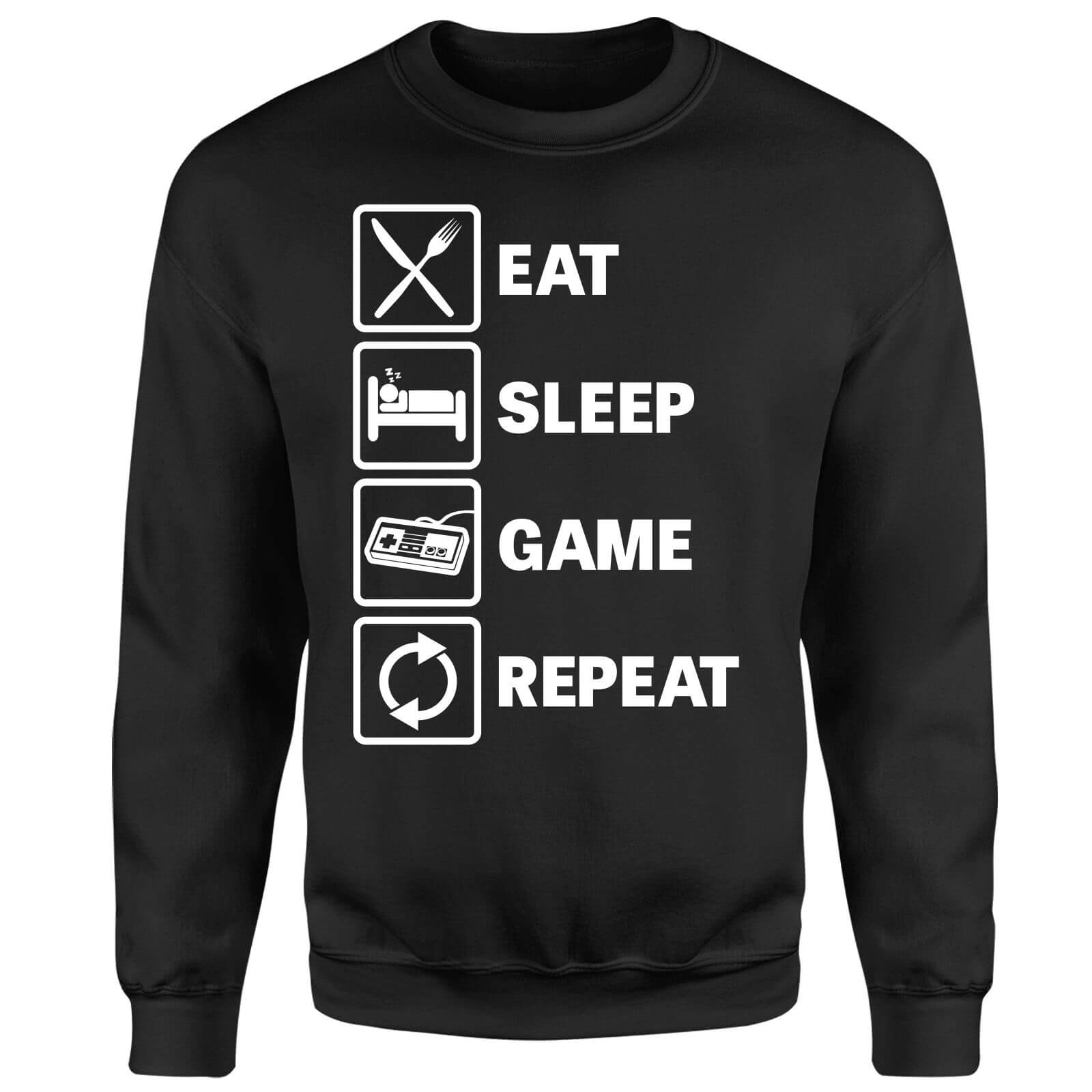 Eat Sleep Game Repeat Sweatshirt - Black - S