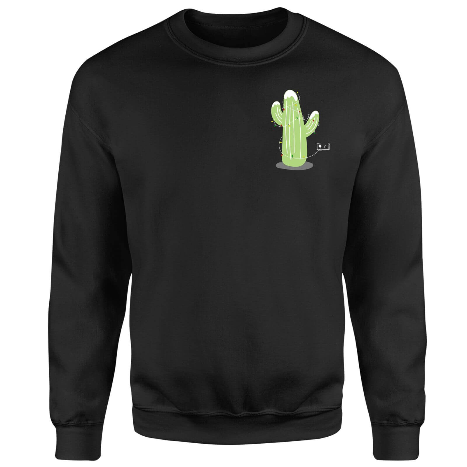 Cactus Fairy Lights Sweatshirt - Black - S - Black