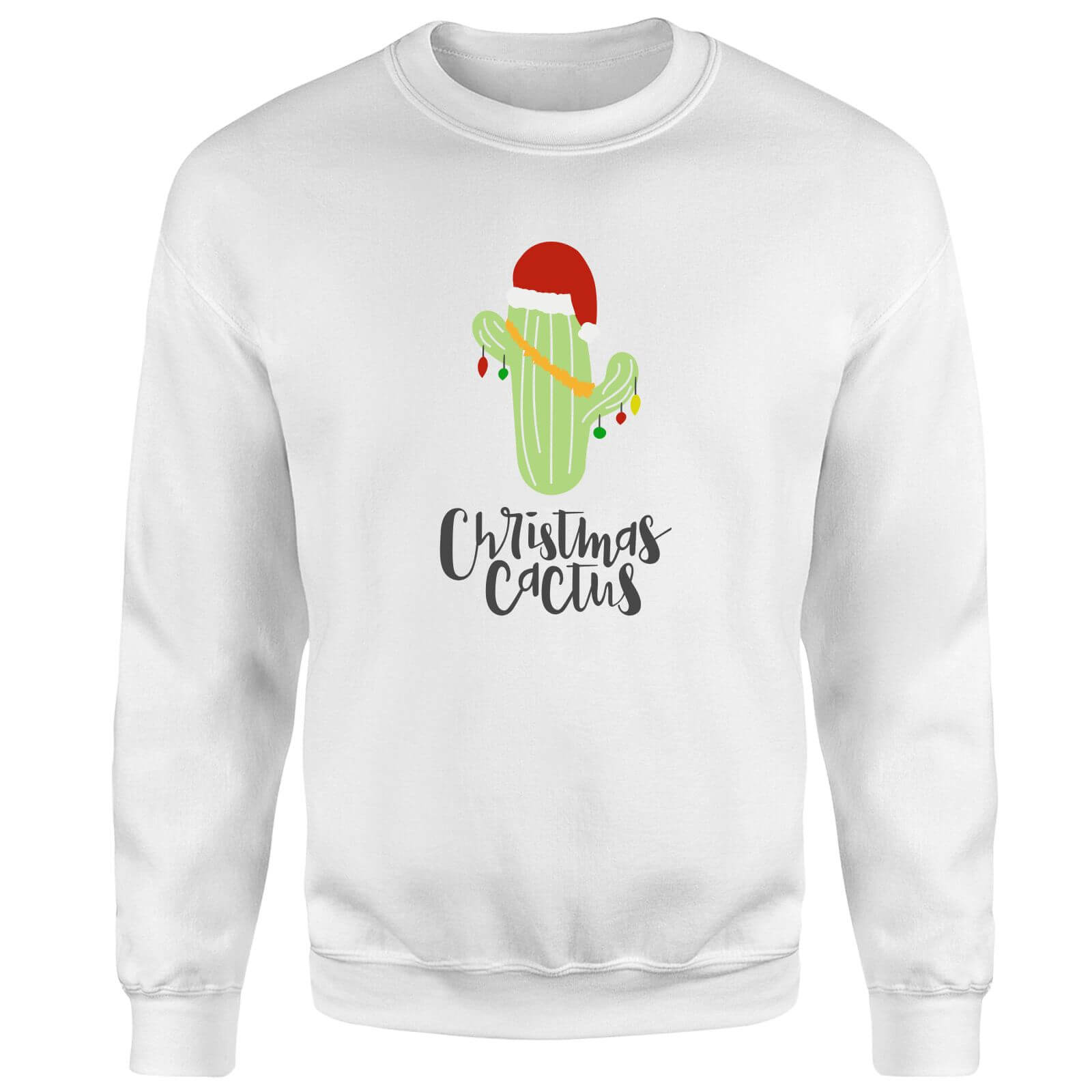 Christmas Cactus Sweatshirt - White - S