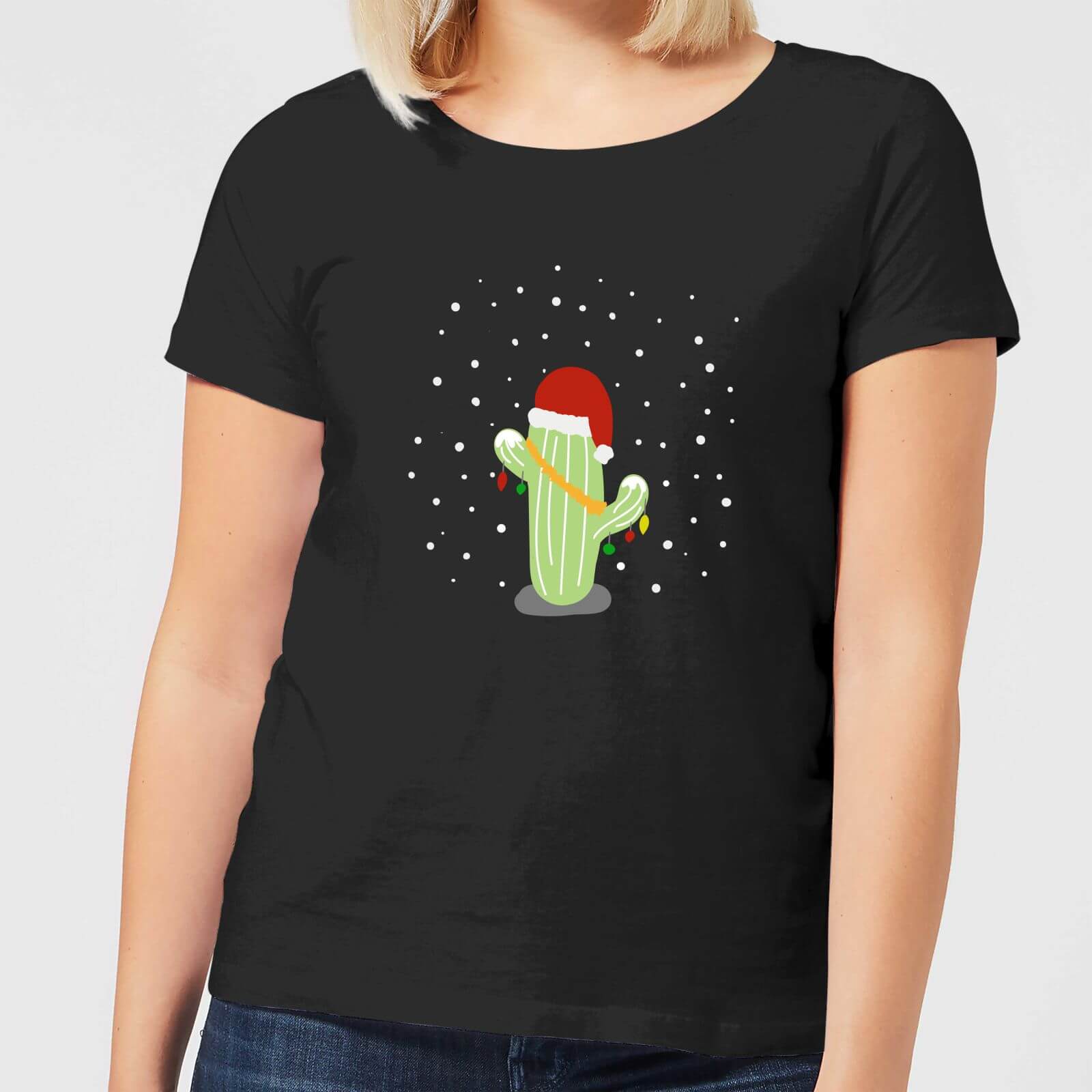 Cactus Santa Hat Women's T-Shirt - Black - 3XL - Black