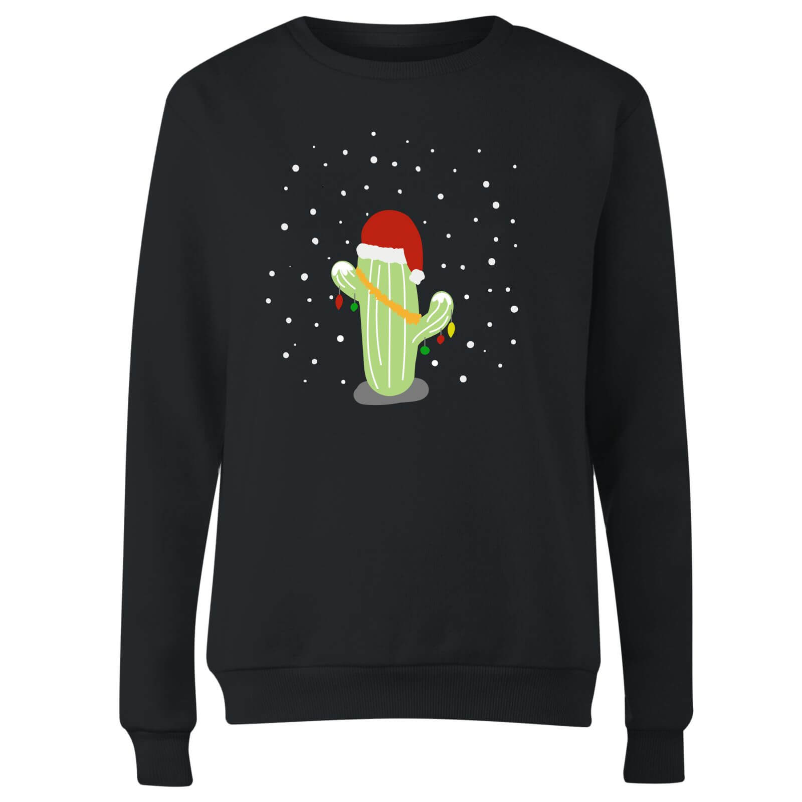 Cactus Santa Hat Women's Sweatshirt - Black - S - Black