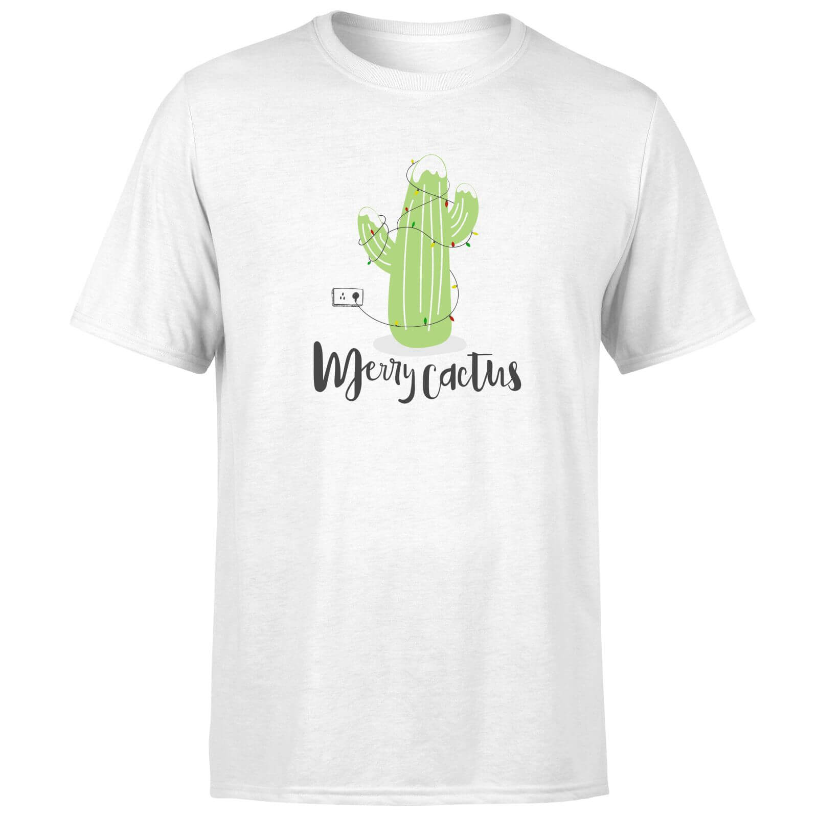 Merry Cactus T-Shirt - White - M - White