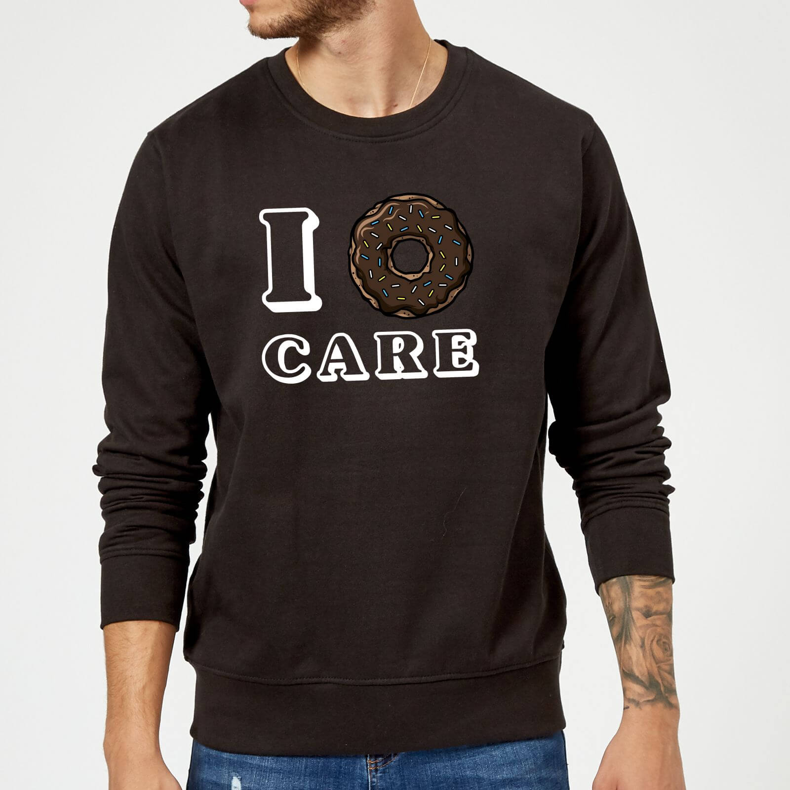 I Donut Care Sweatshirt - Black - 5XL - Black