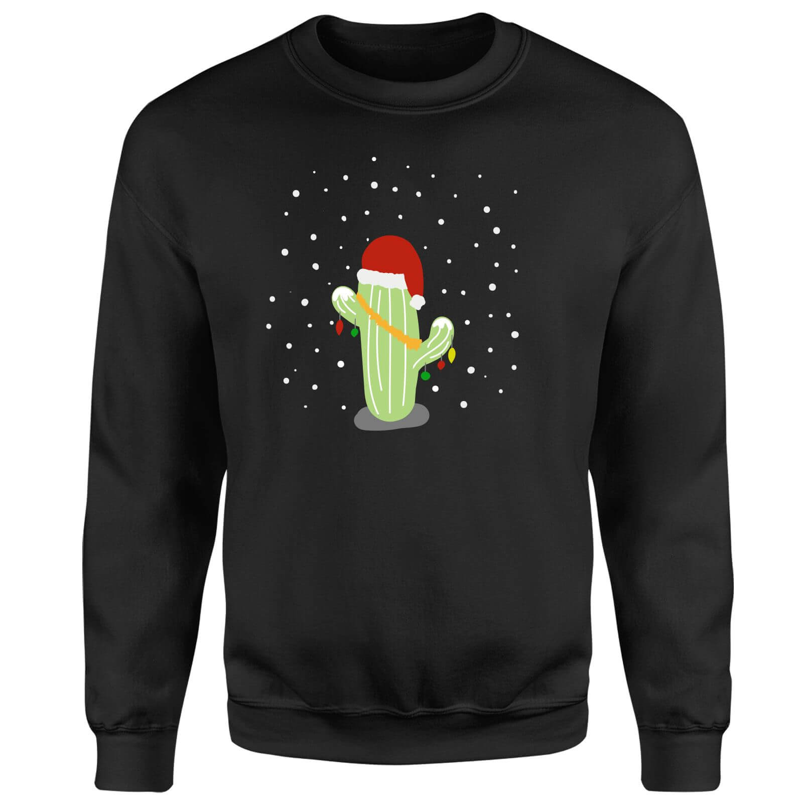 Cactus Santa Hat Sweatshirt - Black - S