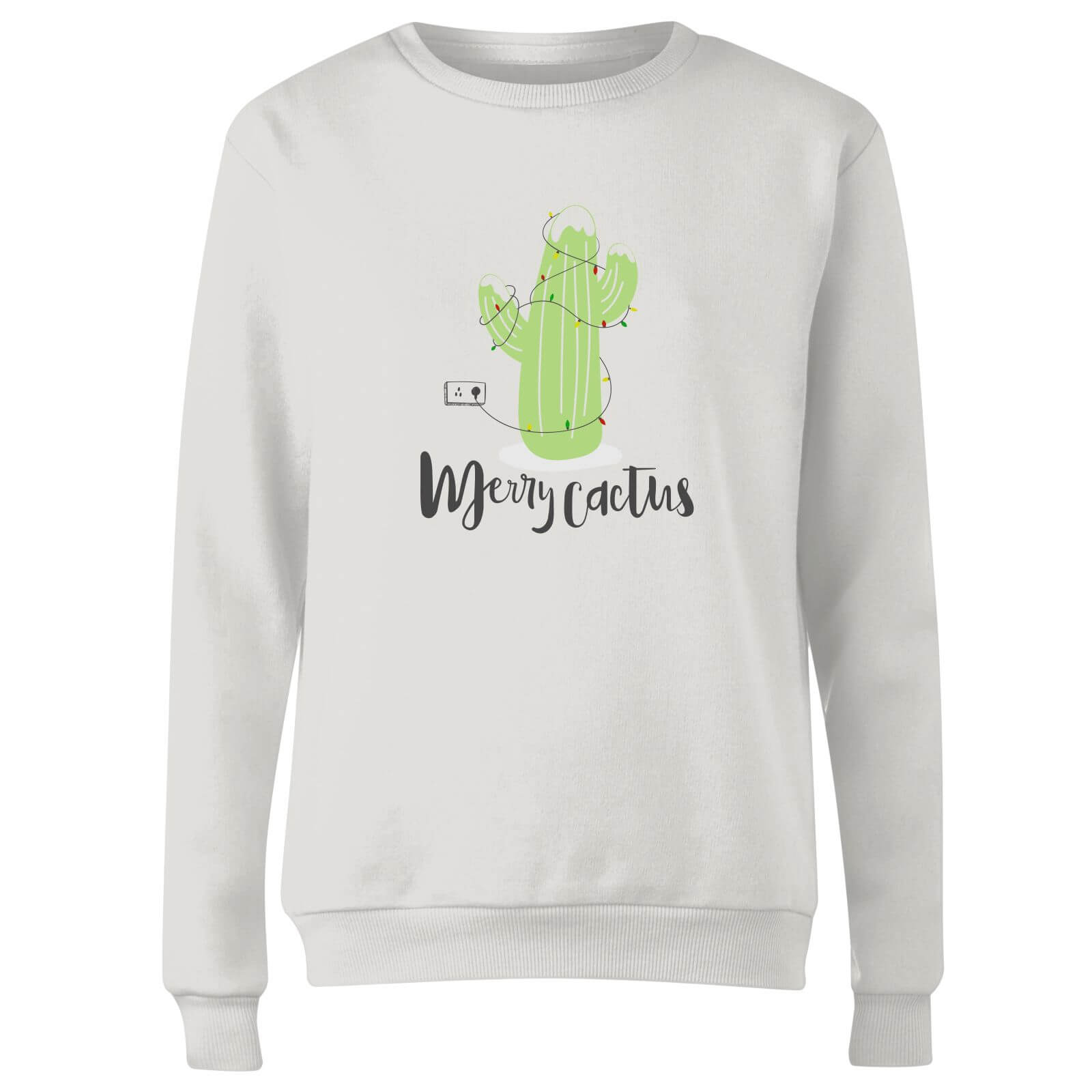 Merry Cactus Women's Sweatshirt - White - S - White