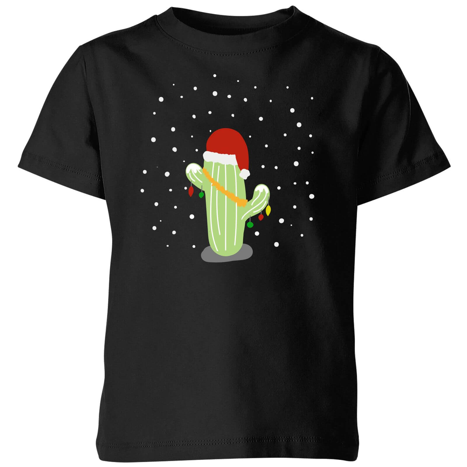 Cactus Santa Hat Kids' T-Shirt - Black - 3-4 Years - Black