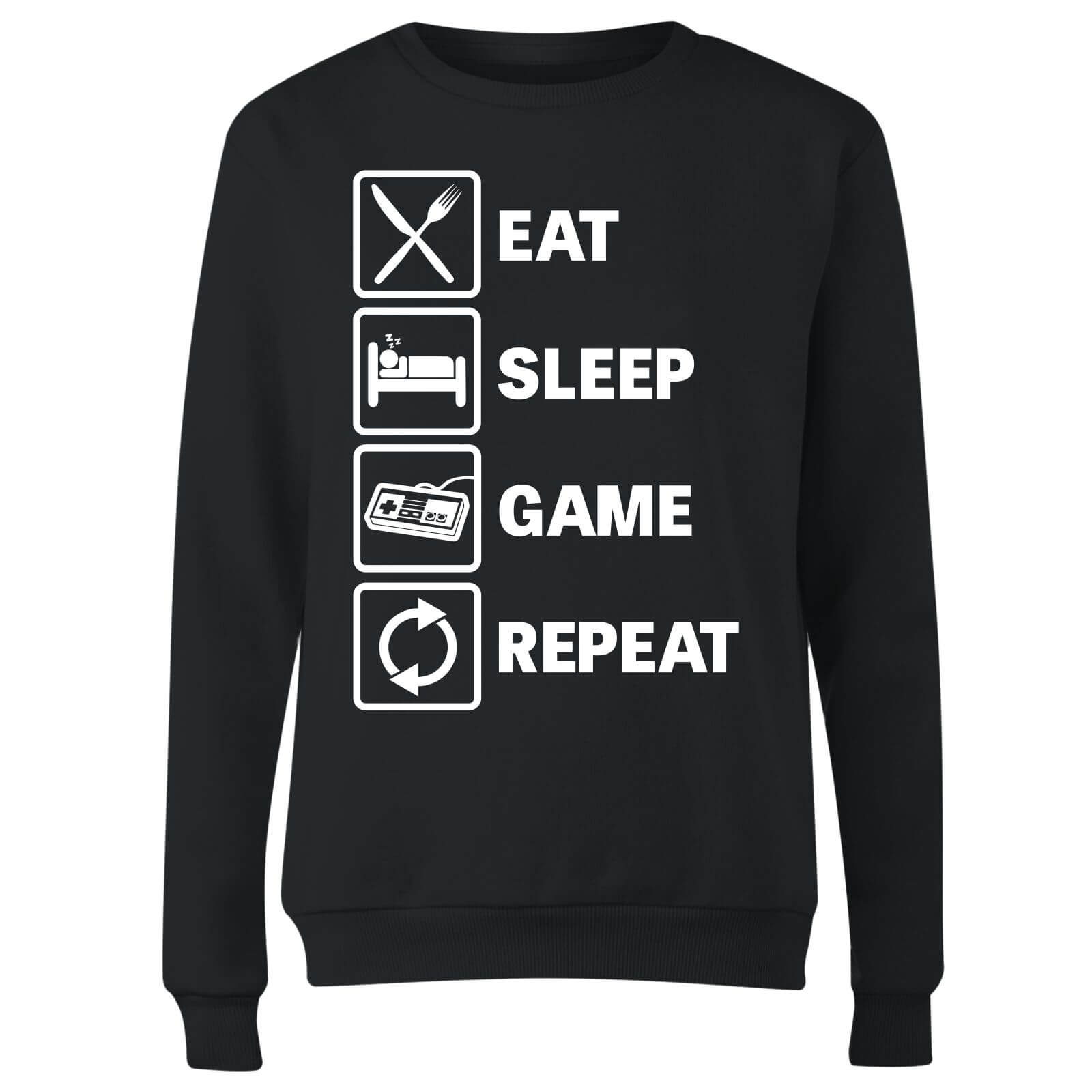 Eat Sleep Game Repeat Women's Sweatshirt - Black - S - Black