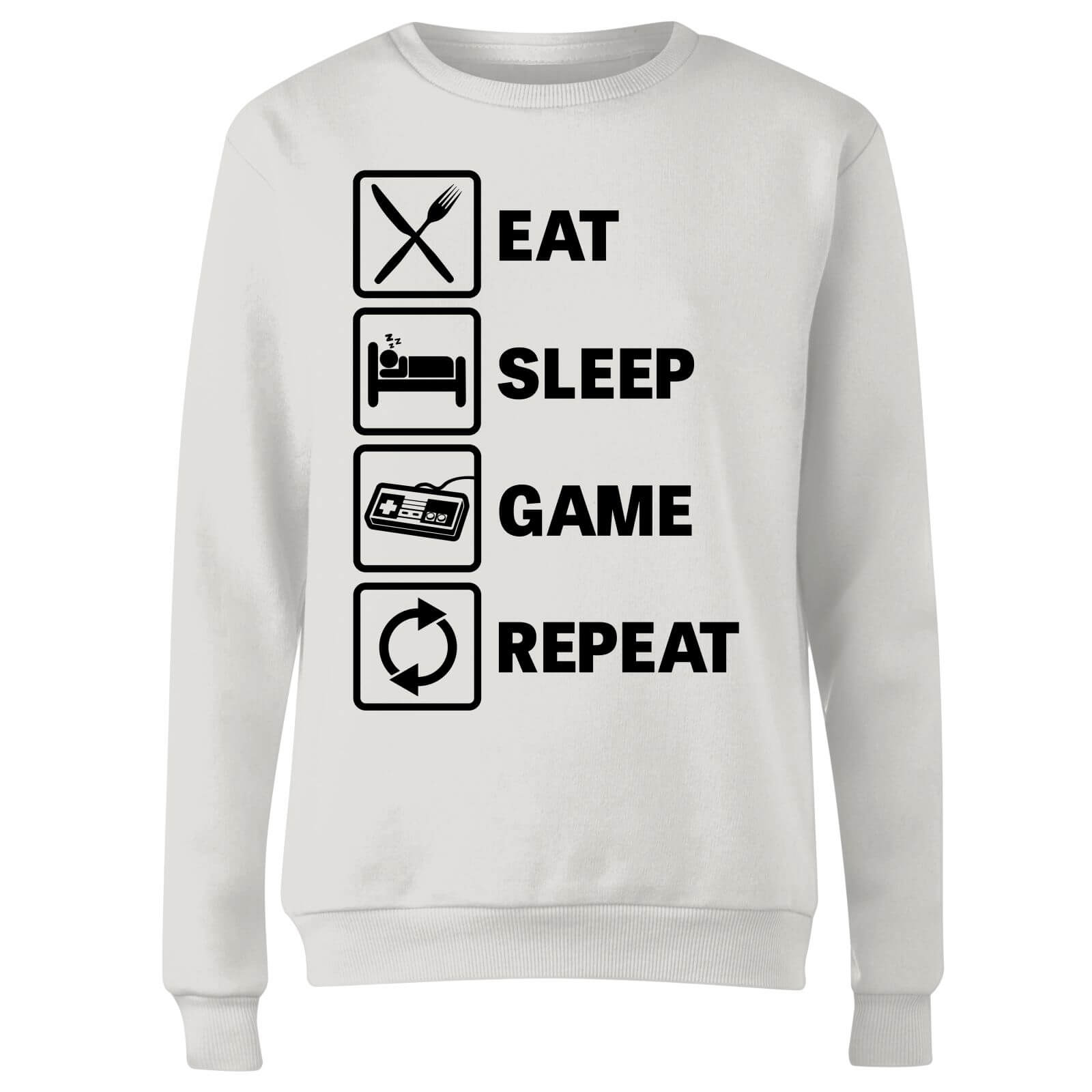 Eat Sleep Game Repeat Women's Sweatshirt - White - S - White