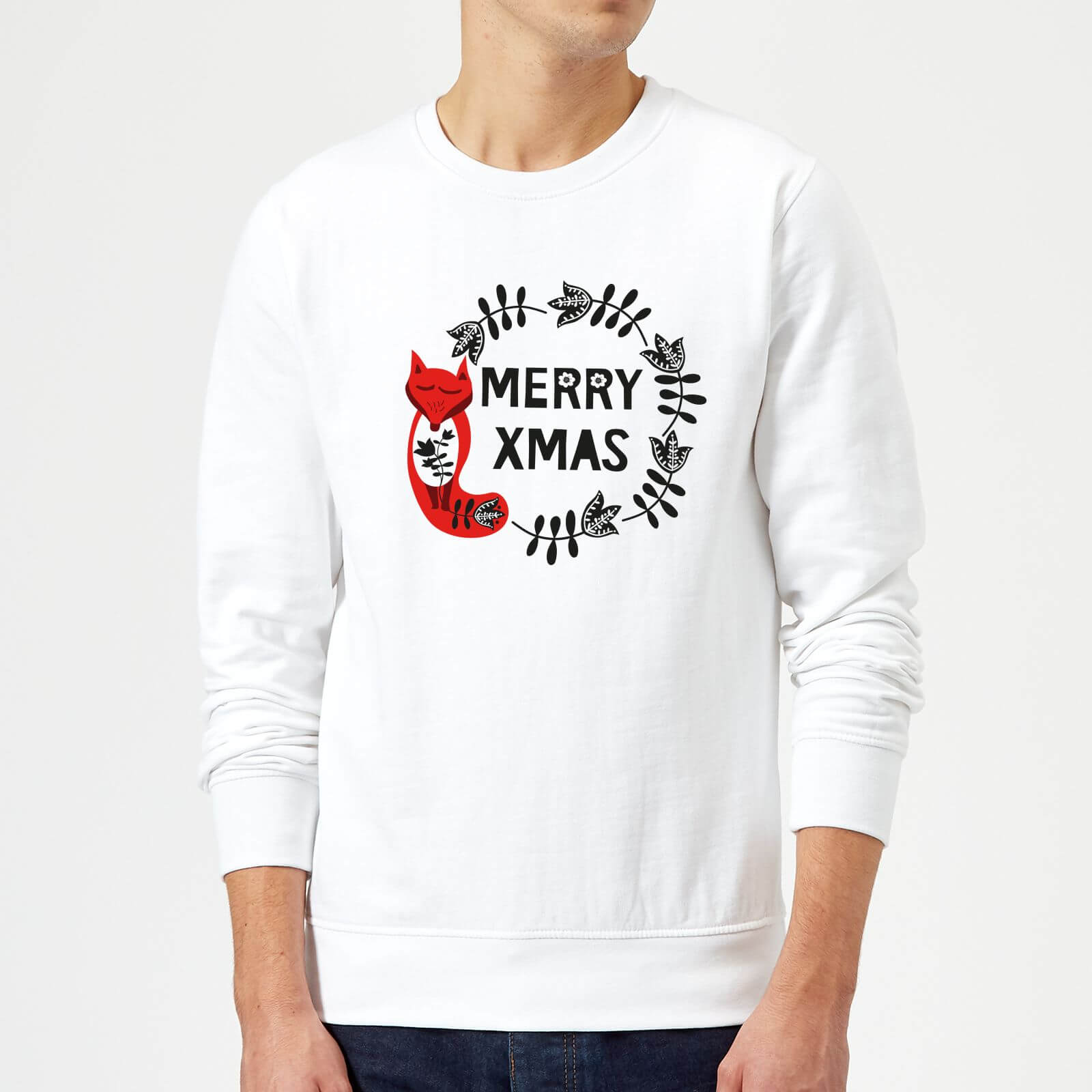 Merry Christmas Sweatshirt - White - M - White