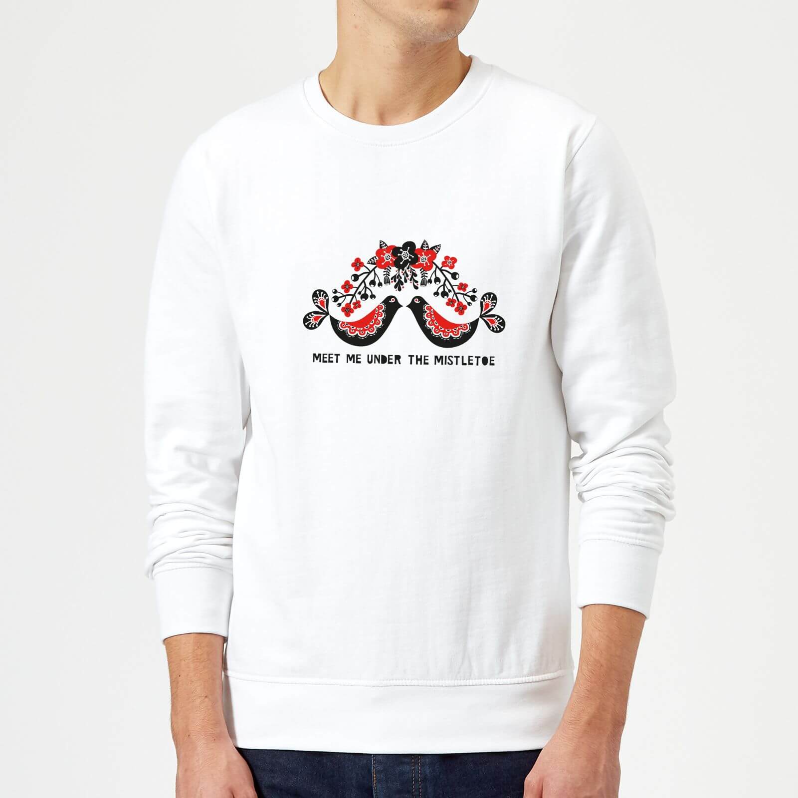 Meet Me Underneath The Mistletoe Sweatshirt - White - M - White