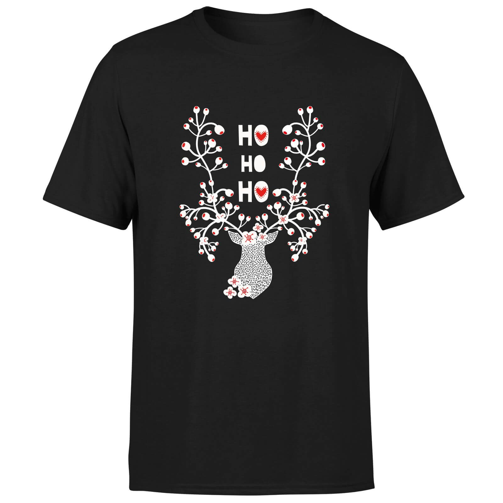Ho Ho Ho Reindeer T-Shirt - Black - S - Black