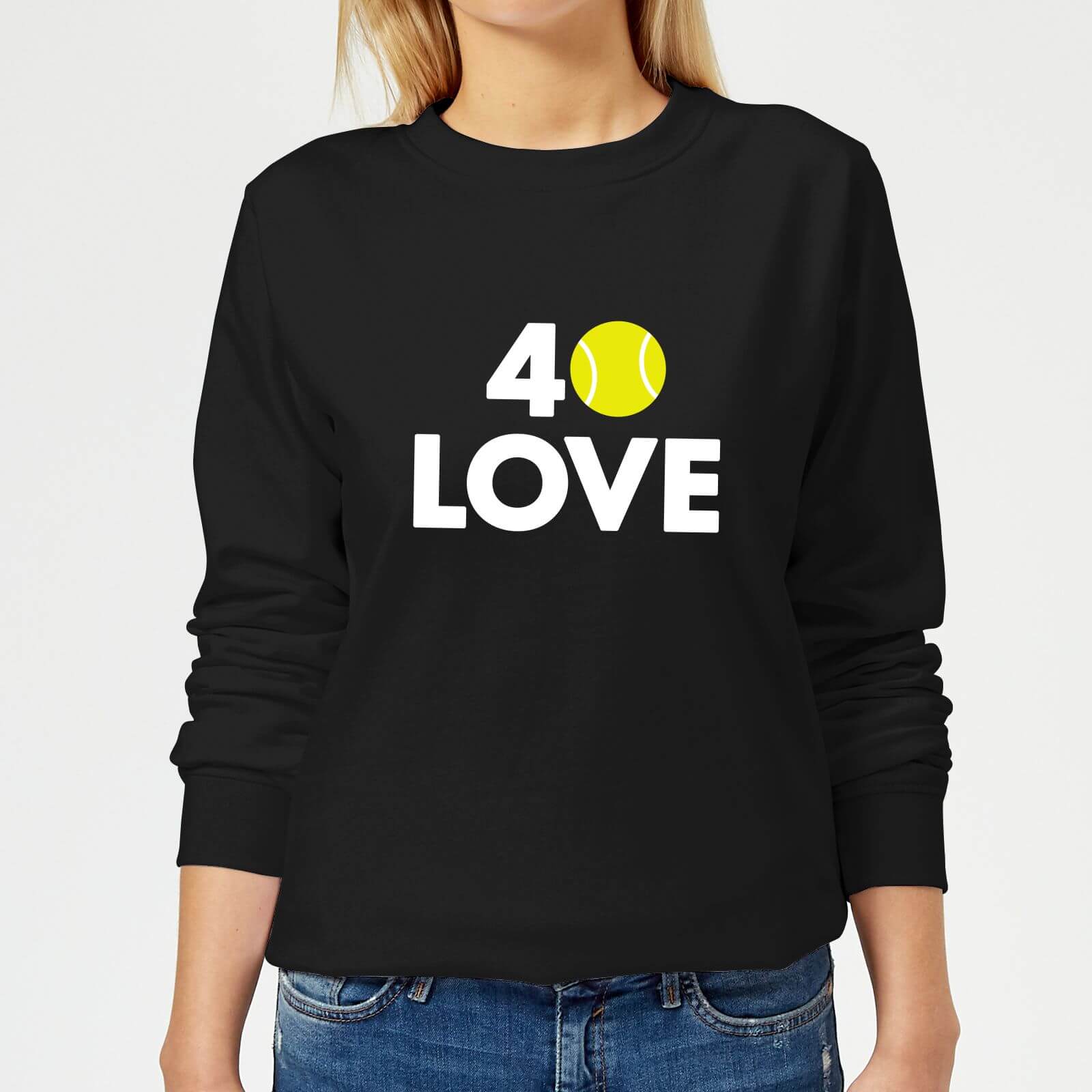 40 Love Womens Sweatshirt   Black   XS   Black