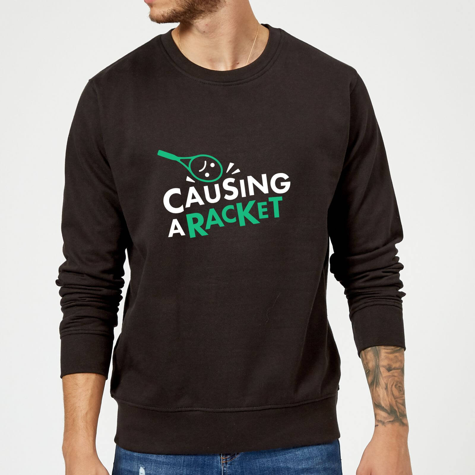 Causing a Racket Sweatshirt - Black - 5XL - Black