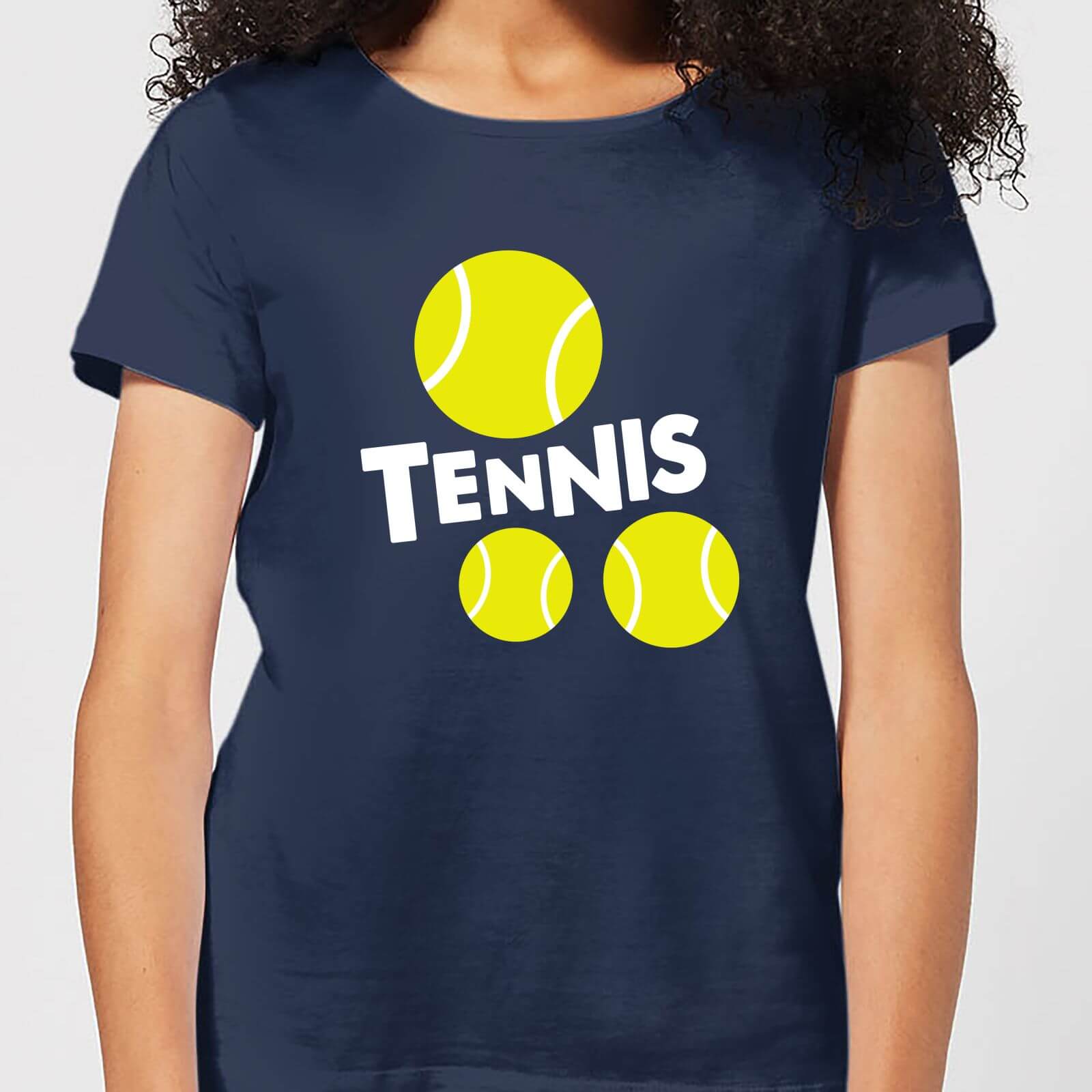 Tennis Balls Womens T-Shirt - Navy - S - Navy