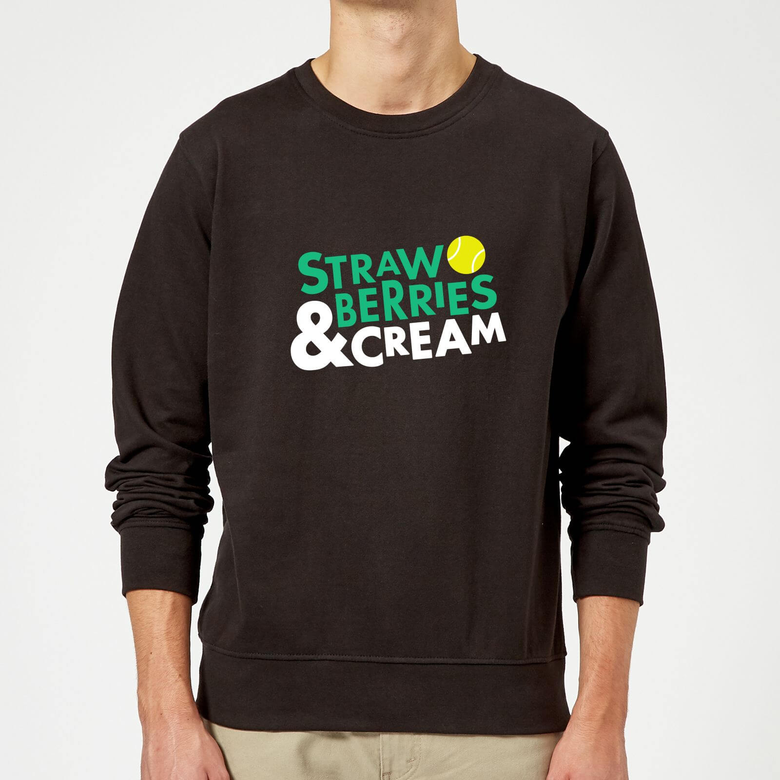 Strawberries and Cream Sweatshirt - Black - S - Black