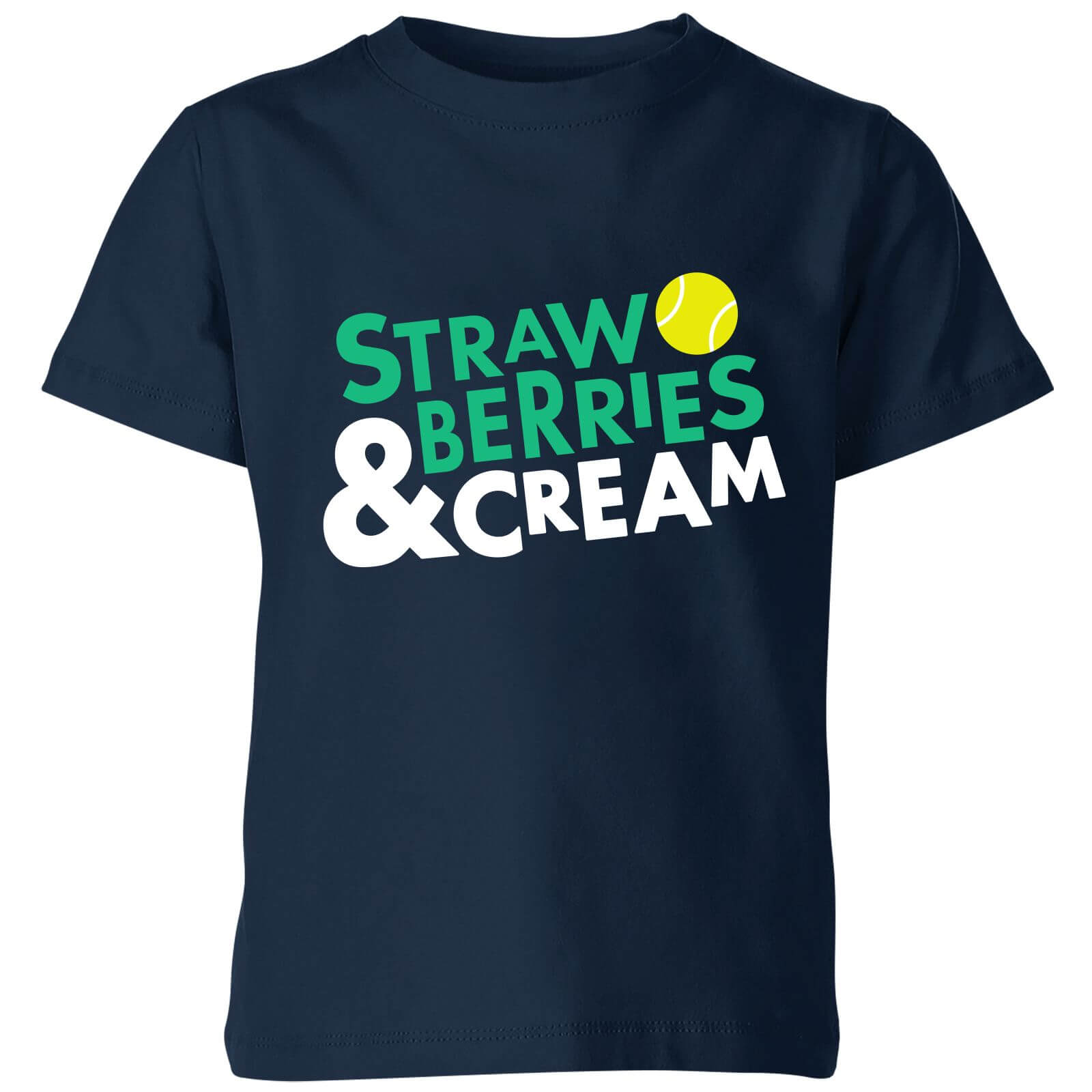 Strawberries and Cream Kids' T-Shirt - Navy - 3-4 Years - Navy